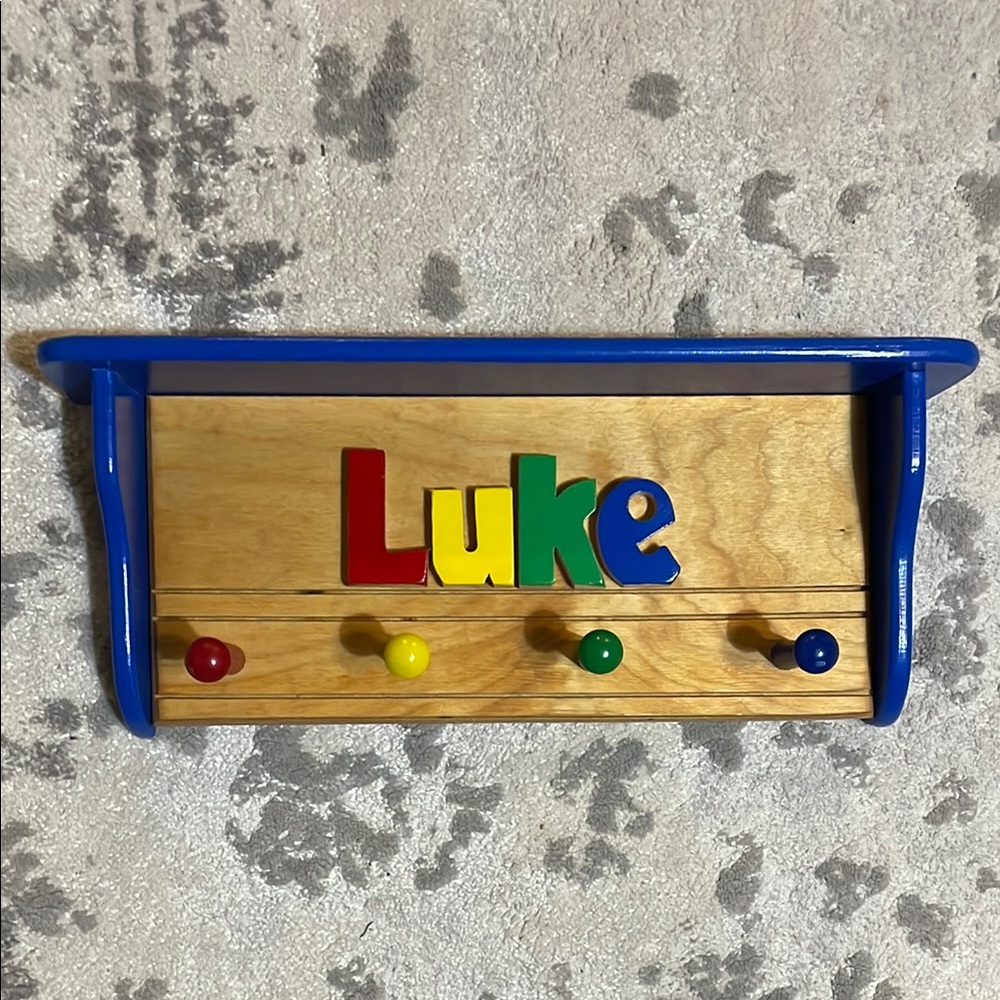 Colorful Wooden Name Peg Rack